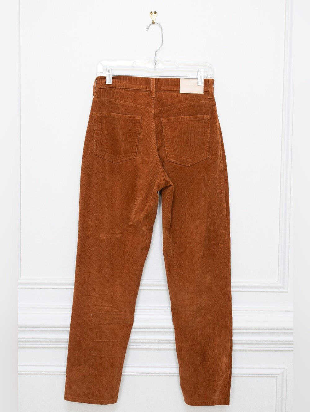 Everlane The Baby Cord Cheeky Crop Pant Sz 26 Acorn Rust Brown Corduroy Straight - Picture 6 of 10